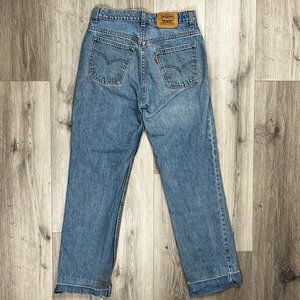 Levi's Orange Tab Size 30 Bottom Cut Off Blue Denim Jeans